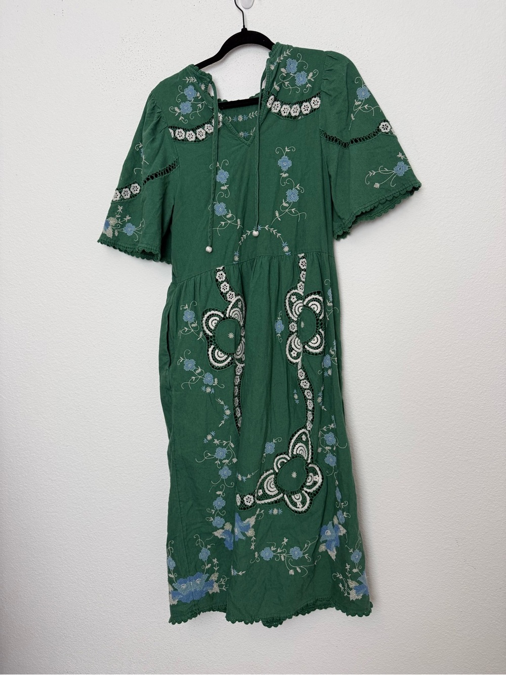 Sea New York Vesna Embroidered Linen Blend Midi Dress Floral Size S $595 Resort - Picture 4 of 9